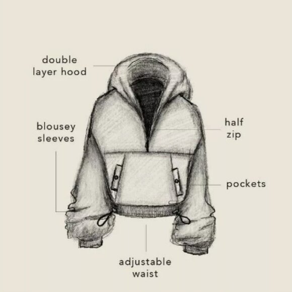 Blogilates - Marshmallow Half Zip Hooded Sweatshirt - Picture 2 of 3